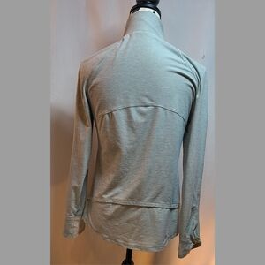 Apana Heather Gray Zip-Up Top